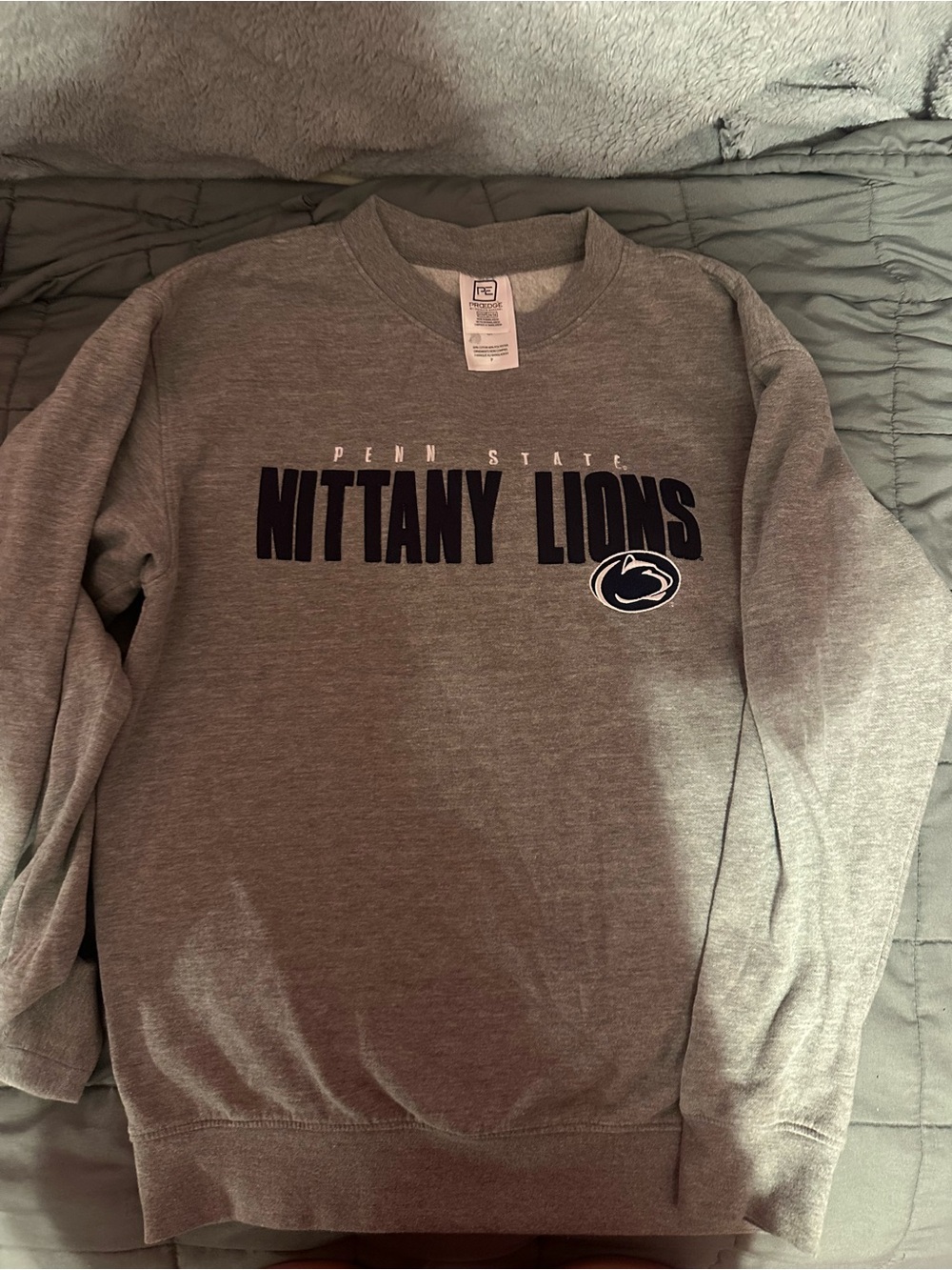 Pro Edge Gray Penn State Nittany Lions Sweatshirt with Navy Logo